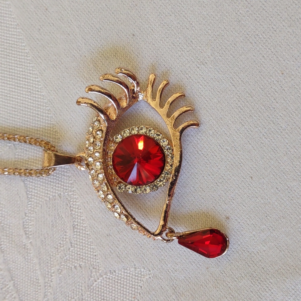 Betsey Johnson Rose Gold Eye Necklace